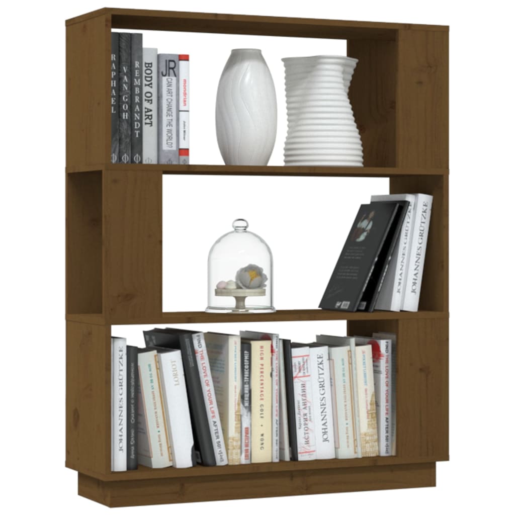 Bibliothèque/Cloison Marron miel 80x25x101 cm Bois massif