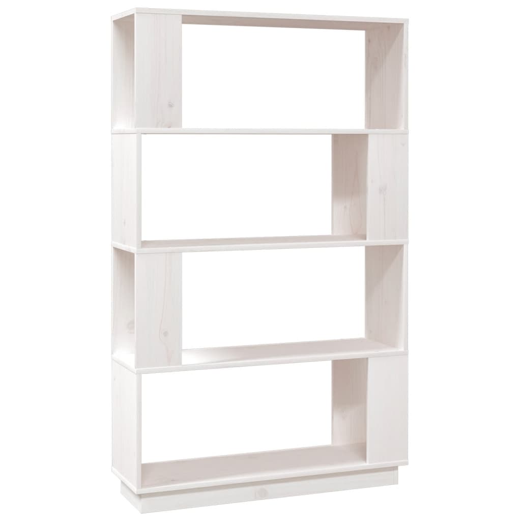 Bibliothèque/Séparateur de pièce Blanc 80x25x132 cm Pin solide