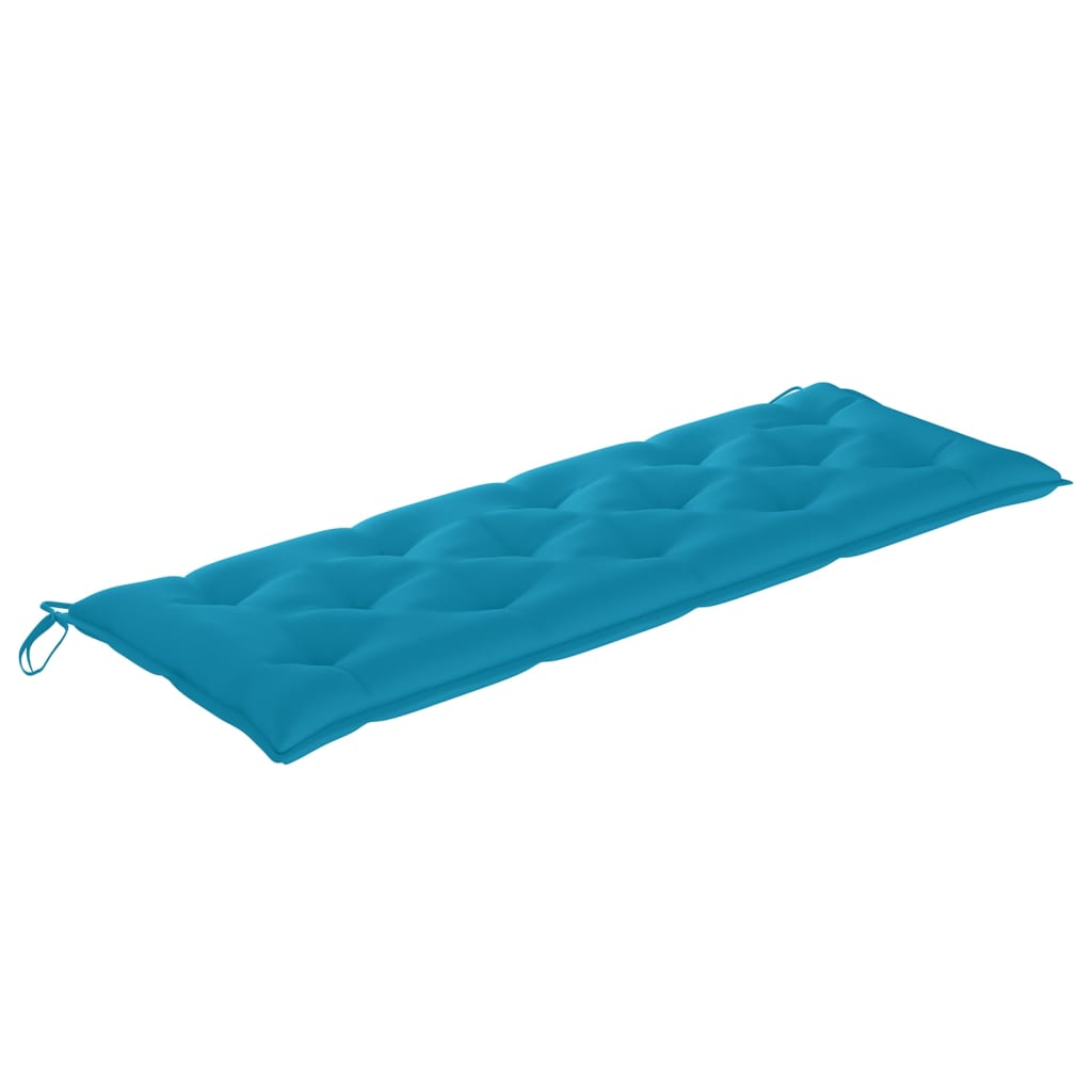 Banc Batavia avec coussin bleu clair 150 cm Bois de teck massif