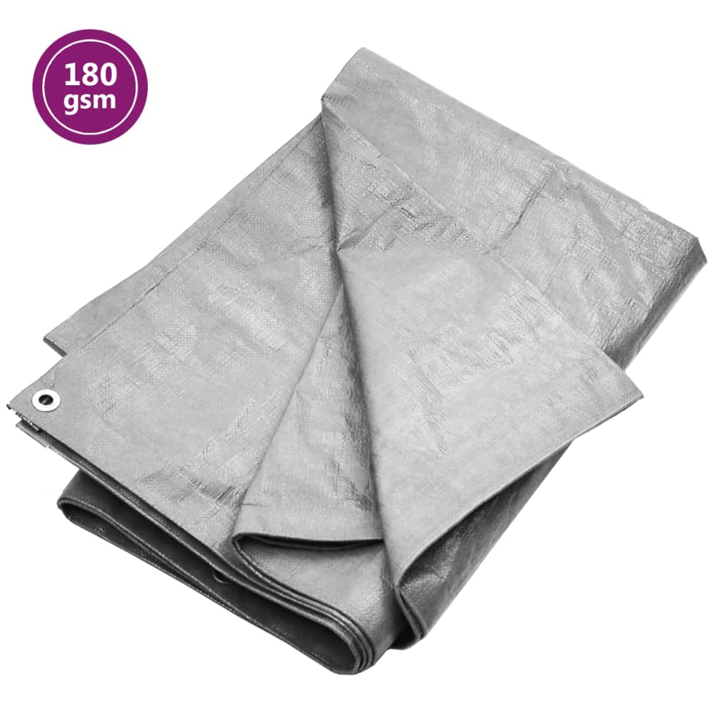 Bâche 180 g/m² 8x10 m Gris PEHD
