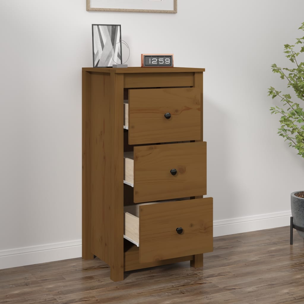 Buffet Marron miel 40x35x80 cm Bois massif de pin