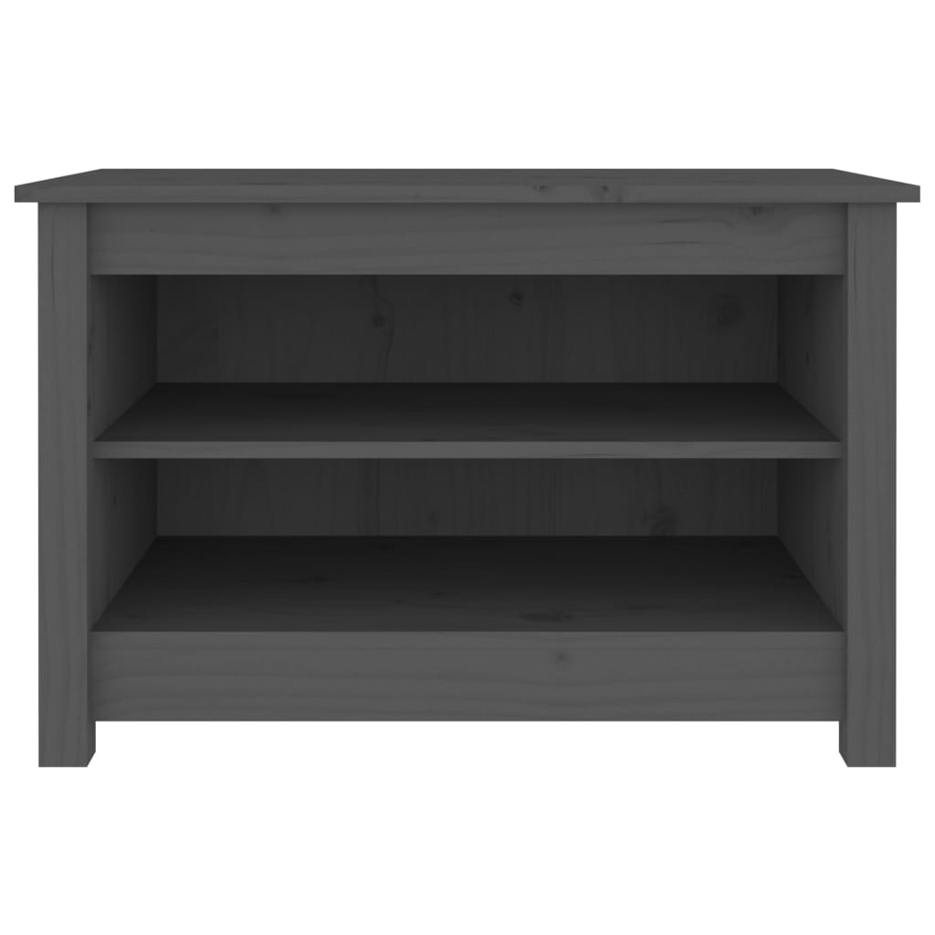 Banc à chaussures Gris 70x38x45,5 cm Bois de pin massif