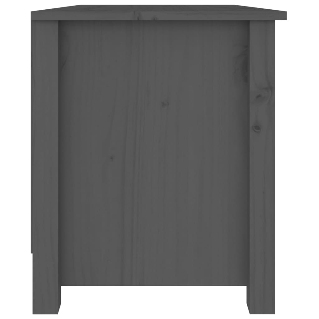 Banc à chaussures Gris 70x38x45,5 cm Bois de pin massif