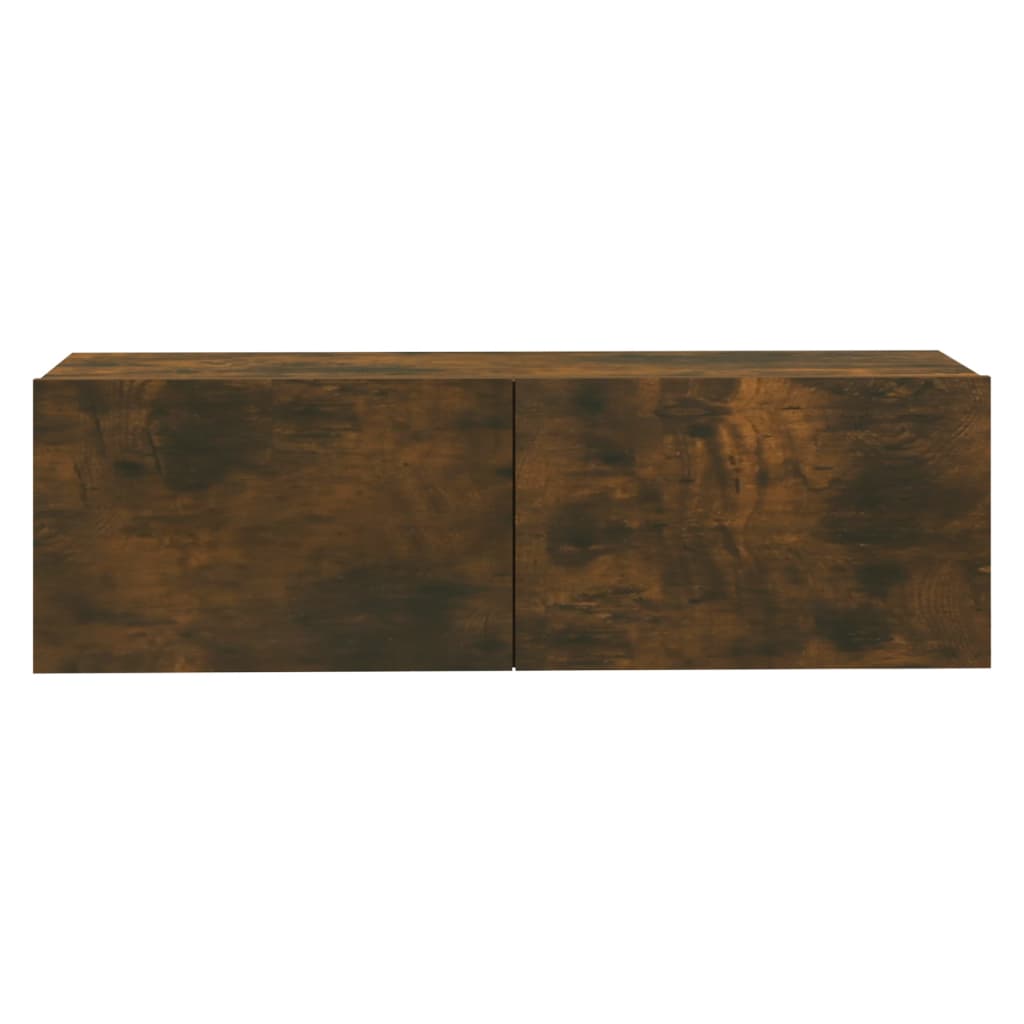 Armoire murale TV Chêne fumé 100x30x30 cm Bois d'ingénierie