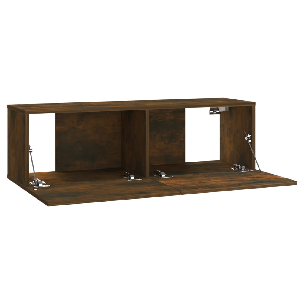 Armoire murale TV Chêne fumé 100x30x30 cm Bois d'ingénierie