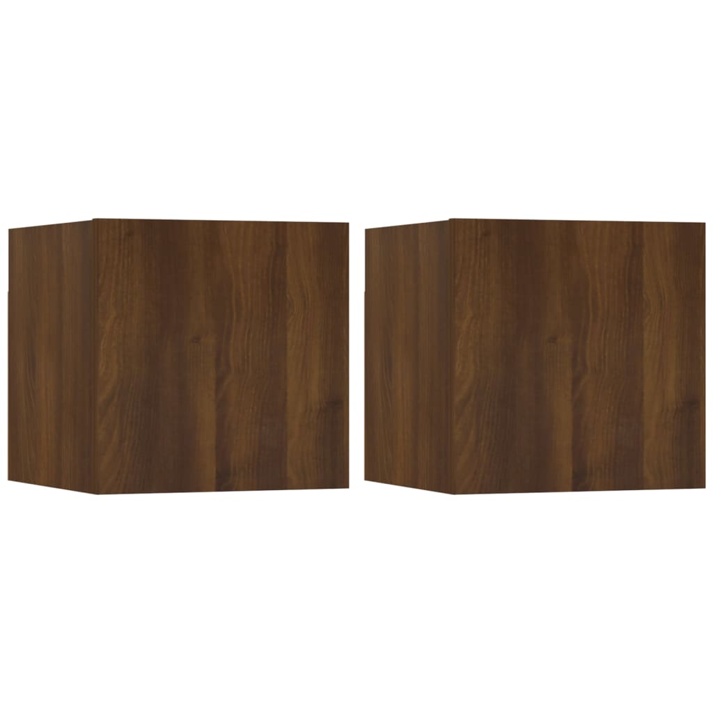 Meubles TV muraux 2 pcs Chêne marron 30,5x30x30 cm
