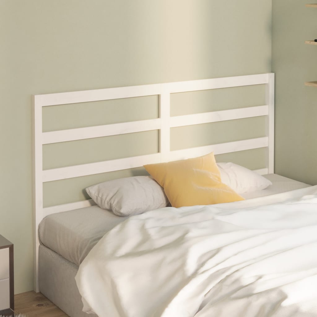 Tête de lit Blanc 146x4x100 cm Bois massif de pin