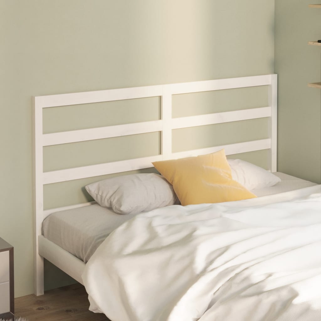 Tête de lit Blanc 146x4x100 cm Bois massif de pin