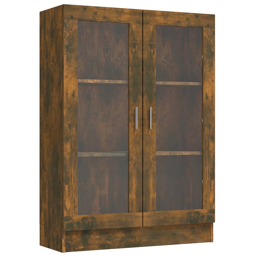 Armoire à vitrine Chêne fumé 82,5x30,5x115 cm Bois d'ingénierie