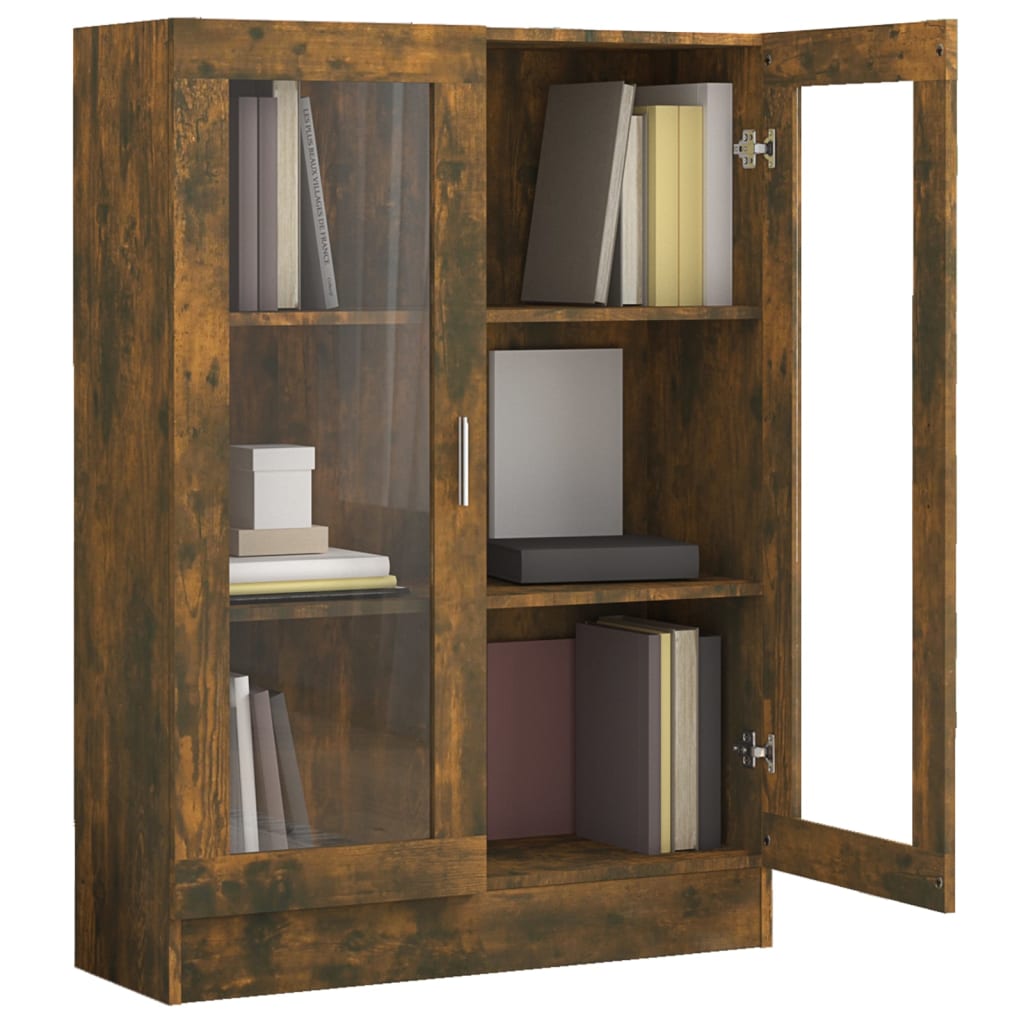 Armoire à vitrine Chêne fumé 82,5x30,5x115 cm Bois d'ingénierie