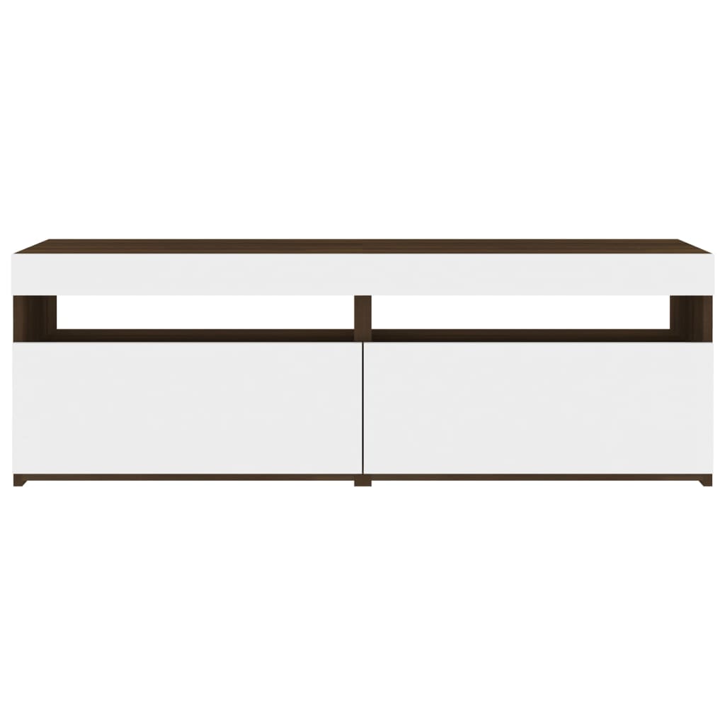 Meubles TV 2 pcs avec lumières LED Chêne marron 60x35x40 cm