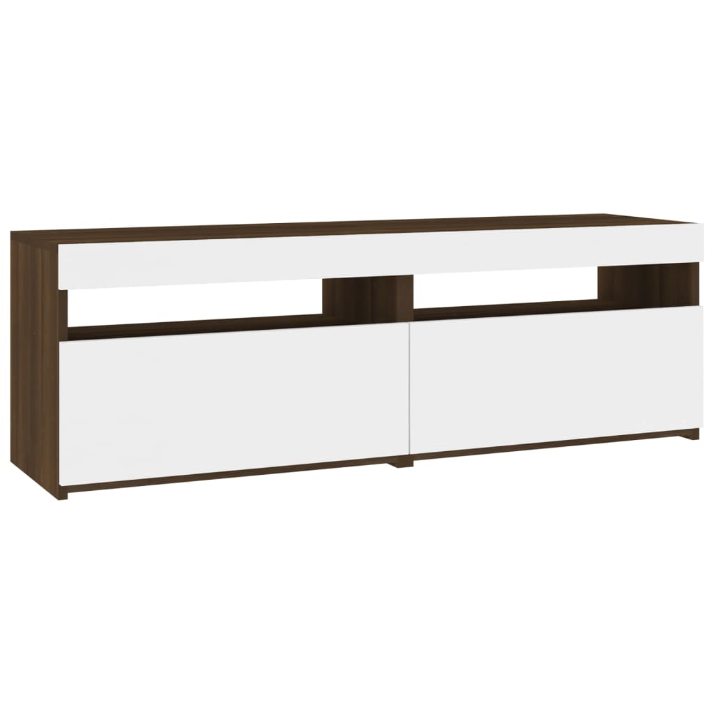 Meubles TV 2 pcs avec lumières LED Chêne marron 60x35x40 cm