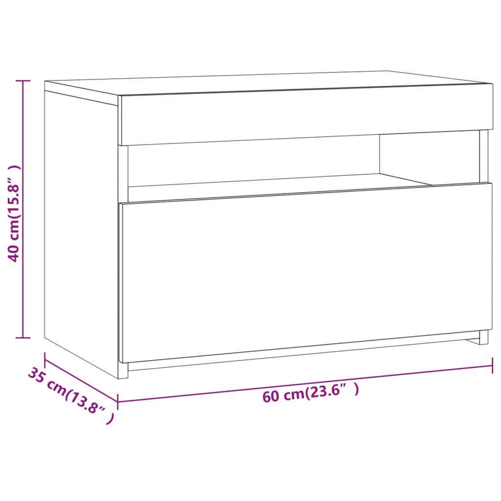 Meubles TV 2 pcs avec lumières LED Chêne marron 60x35x40 cm
