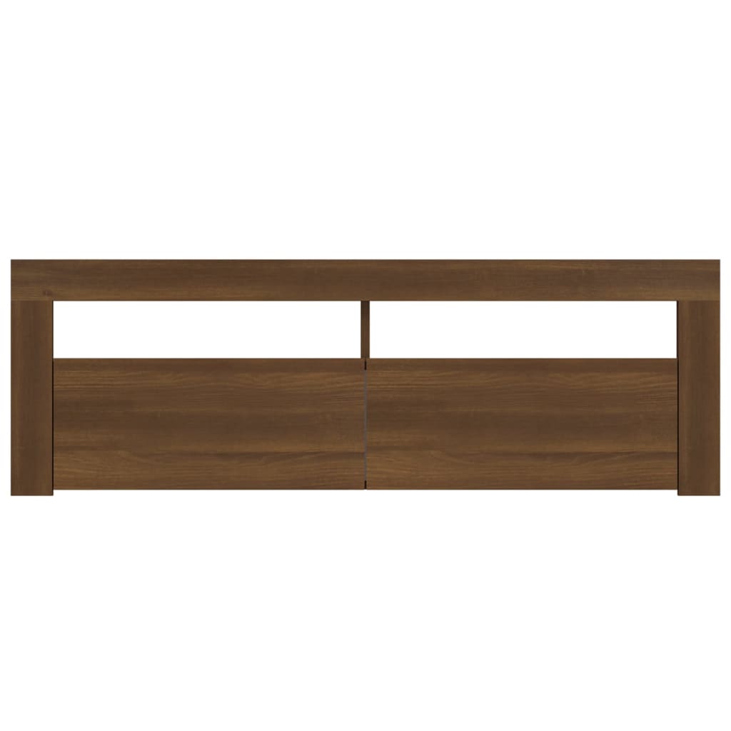 Meuble TV avec lumières LED Chêne marron 120x35x40 cm