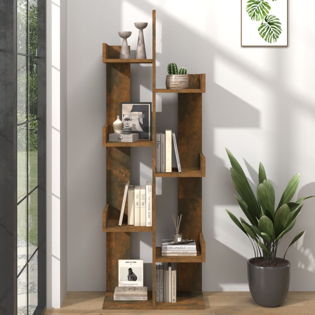 Bibliothèque 48x25,5x140 cm Chêne fumé Bois d'ingénierie