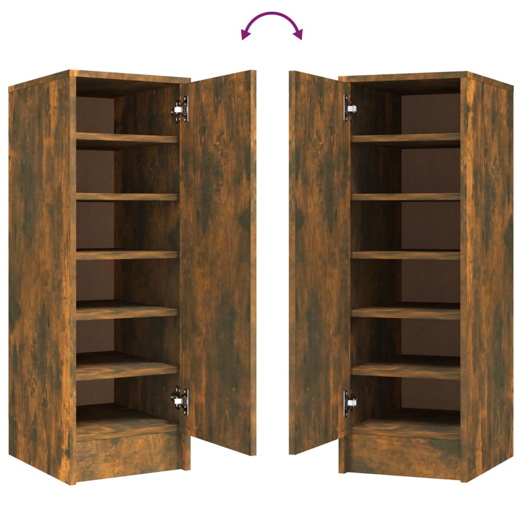 Meuble à chaussures Chêne fumé 32x35x92 cm Bois d'ingénierie