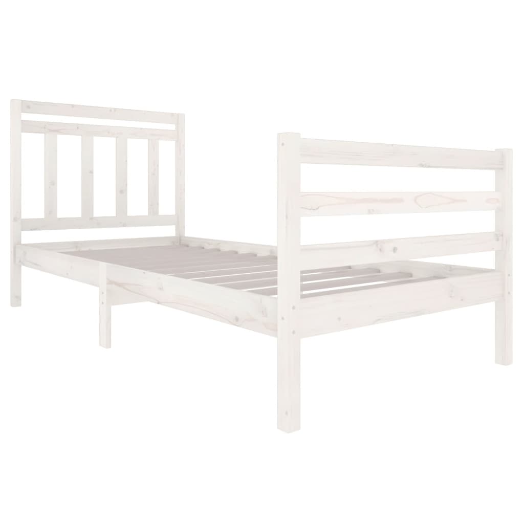 Cadre de lit Blanc Bois massif 90x200 cm