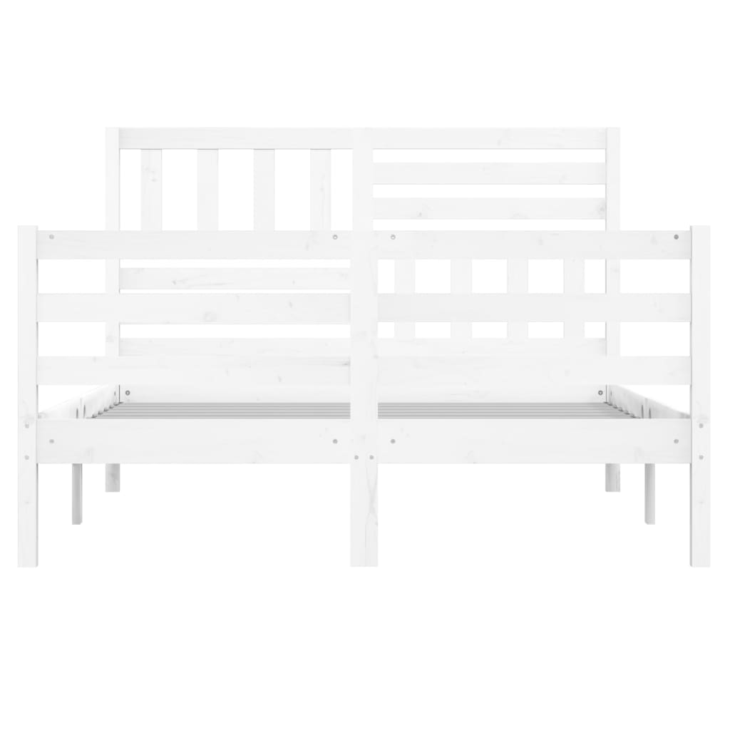 Cadre de lit Blanc Bois massif 160x200 cm