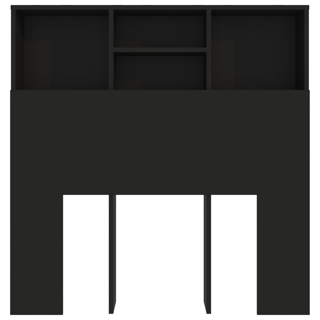 Armoire de tête de lit Noir 100x19x103,5 cm