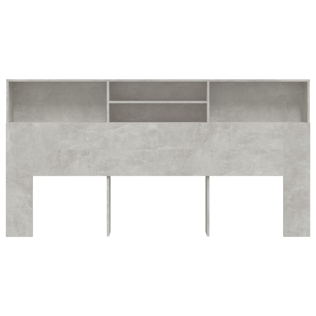 Armoire de tête de lit Gris béton 200x19x103,5 cm