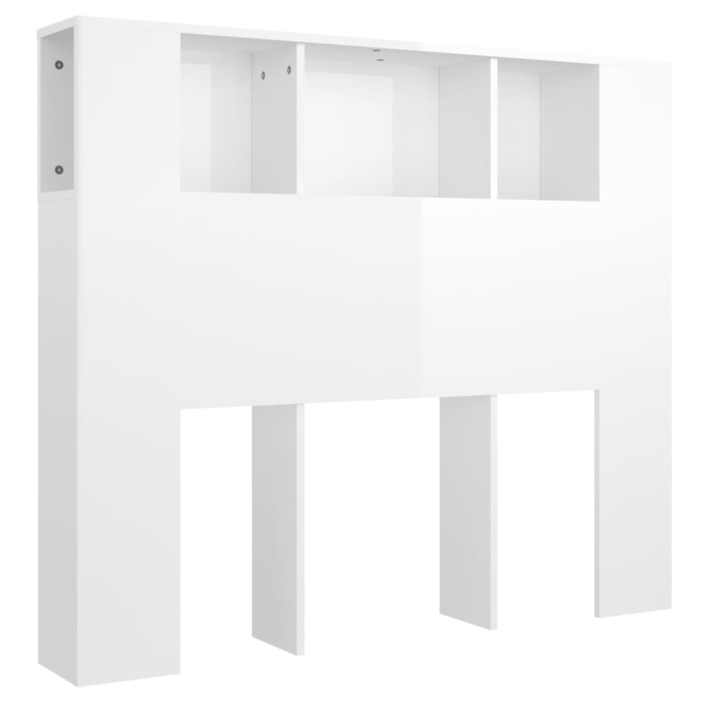 Armoire de tête de lit Blanc brillant 120x18,5x104,5 cm