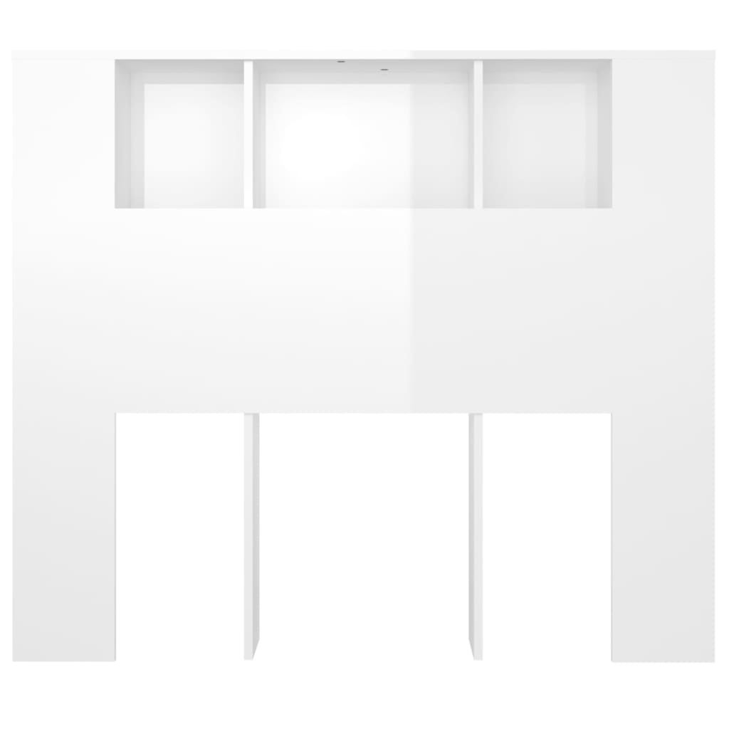 Armoire de tête de lit Blanc brillant 120x18,5x104,5 cm
