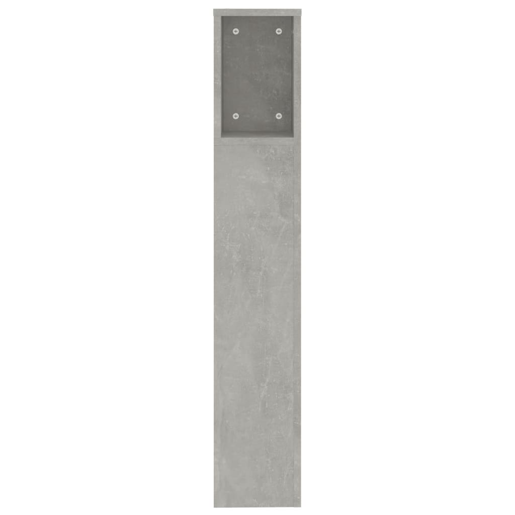 Armoire de tête de lit Gris béton 200x18,5x104,5 cm