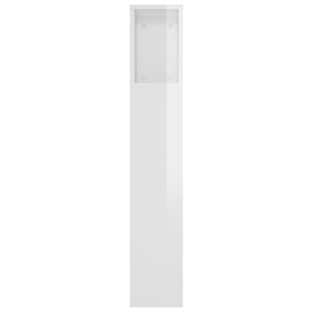 Armoire de tête de lit Blanc brillant 220x18,5x104,5 cm