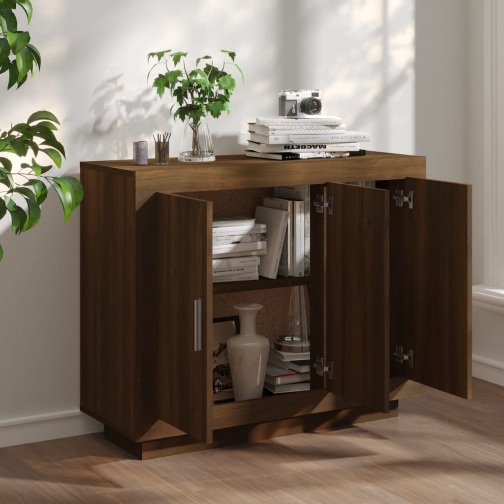 Buffet Chêne marron 92x35x75 cm Bois d'ingénierie