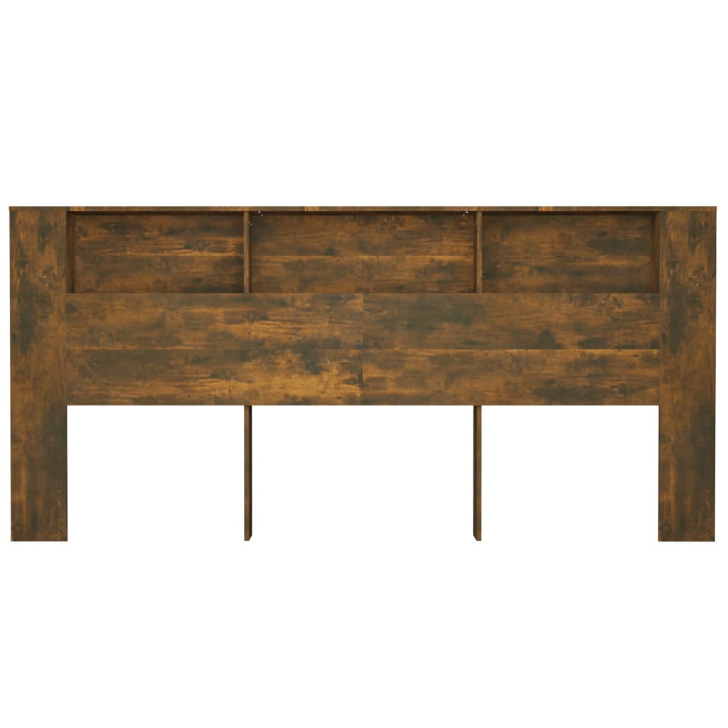 Armoire de tête de lit Chêne fumé 220x18,5x104,5 cm