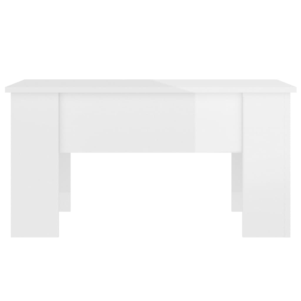 Table basse Blanc brillant 79x49x41 cm Bois d'ingénierie