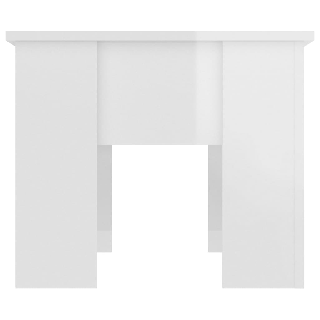 Table basse Blanc brillant 79x49x41 cm Bois d'ingénierie
