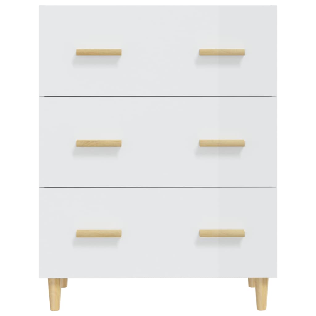 Buffet Blanc brillant 70x34x90 cm Bois d'ingénierie