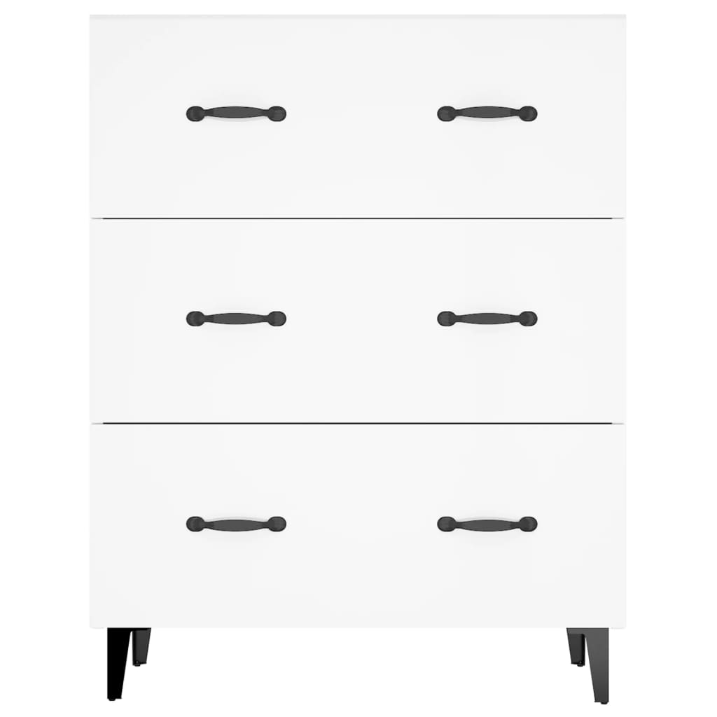 Buffet Blanc brillant 69,5x34x90 cm Bois d'ingénierie