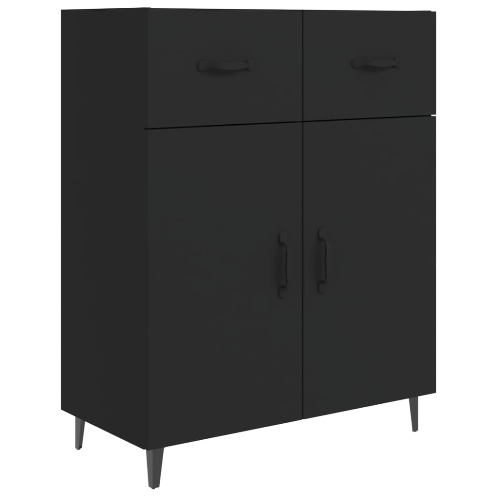 Buffet Noir 69,5x34x90 cm Bois d'ingénierie