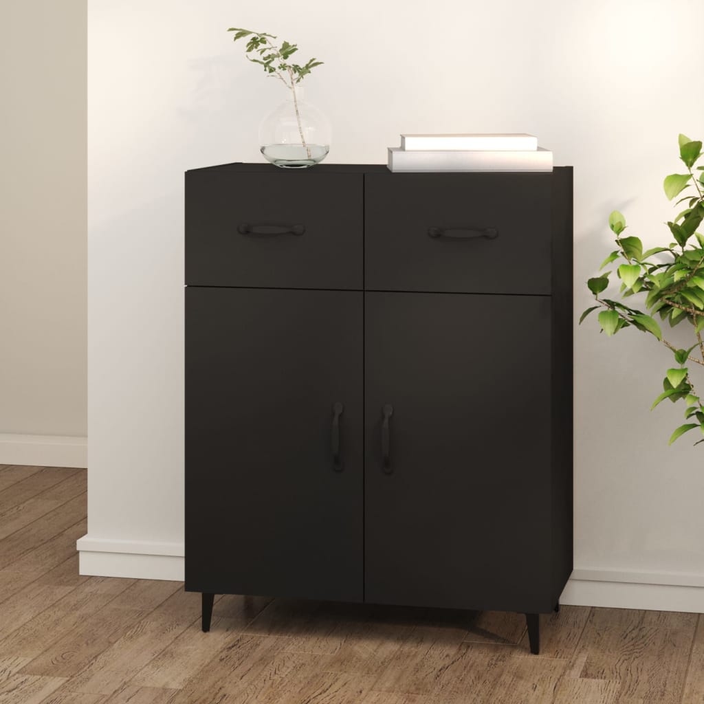 Buffet Noir 69,5x34x90 cm Bois d'ingénierie