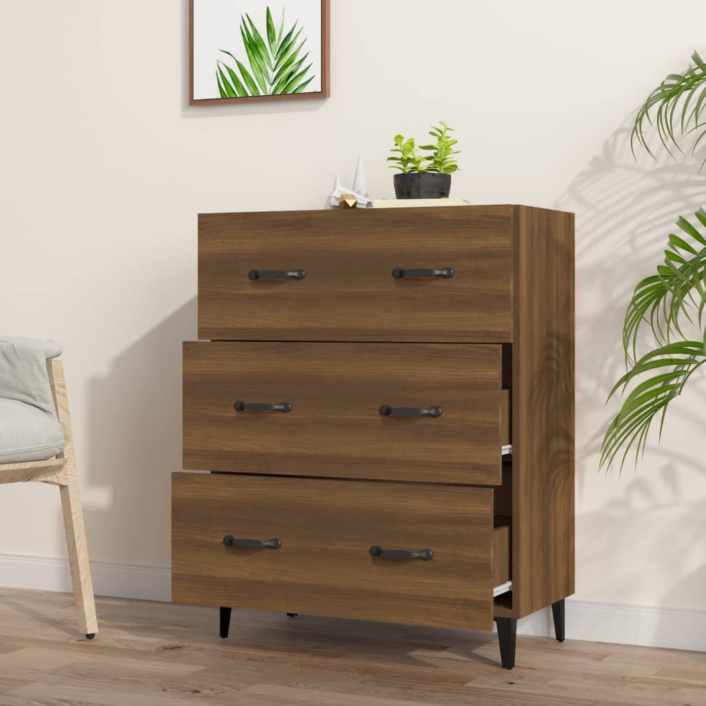 Buffet Chêne marron 69,5x34x90 cm Bois d'ingénierie
