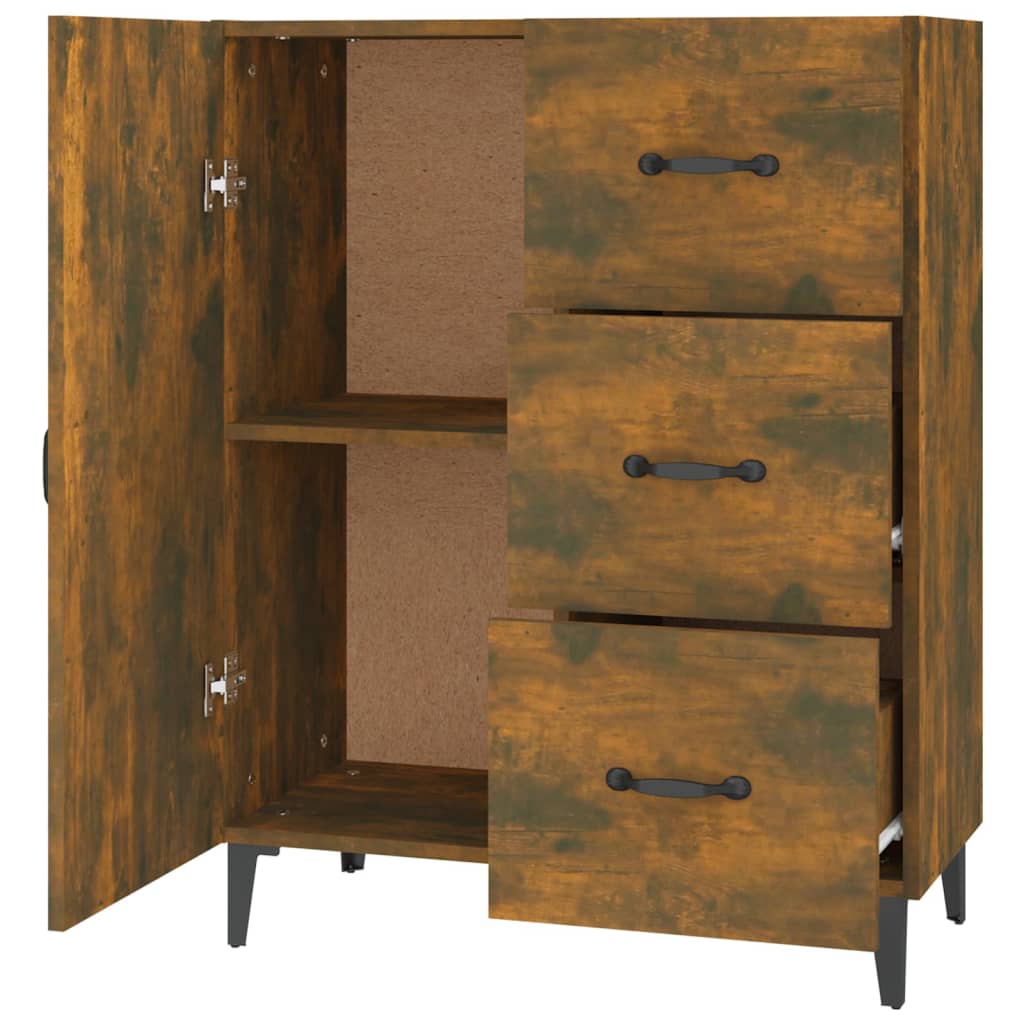 Buffet Chêne fumé 69,5x34x90 cm Bois d'ingénierie