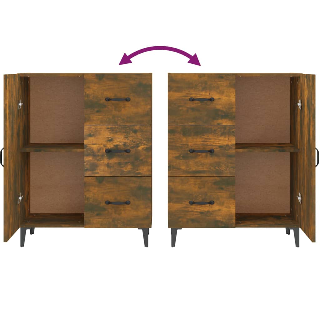 Buffet Chêne fumé 69,5x34x90 cm Bois d'ingénierie