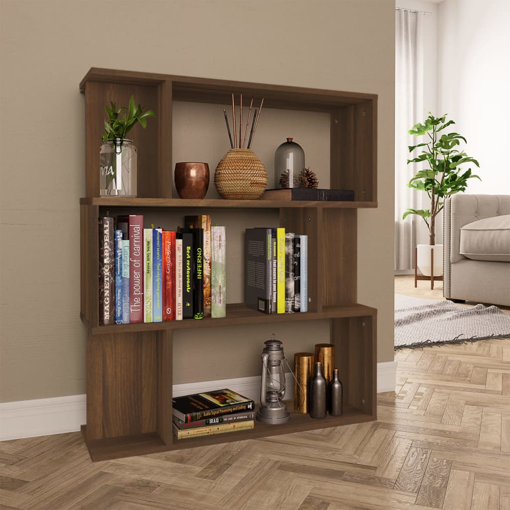 Bibliothèque/Cloison Chêne marron 80x24x96 cm Bois d'ingénierie