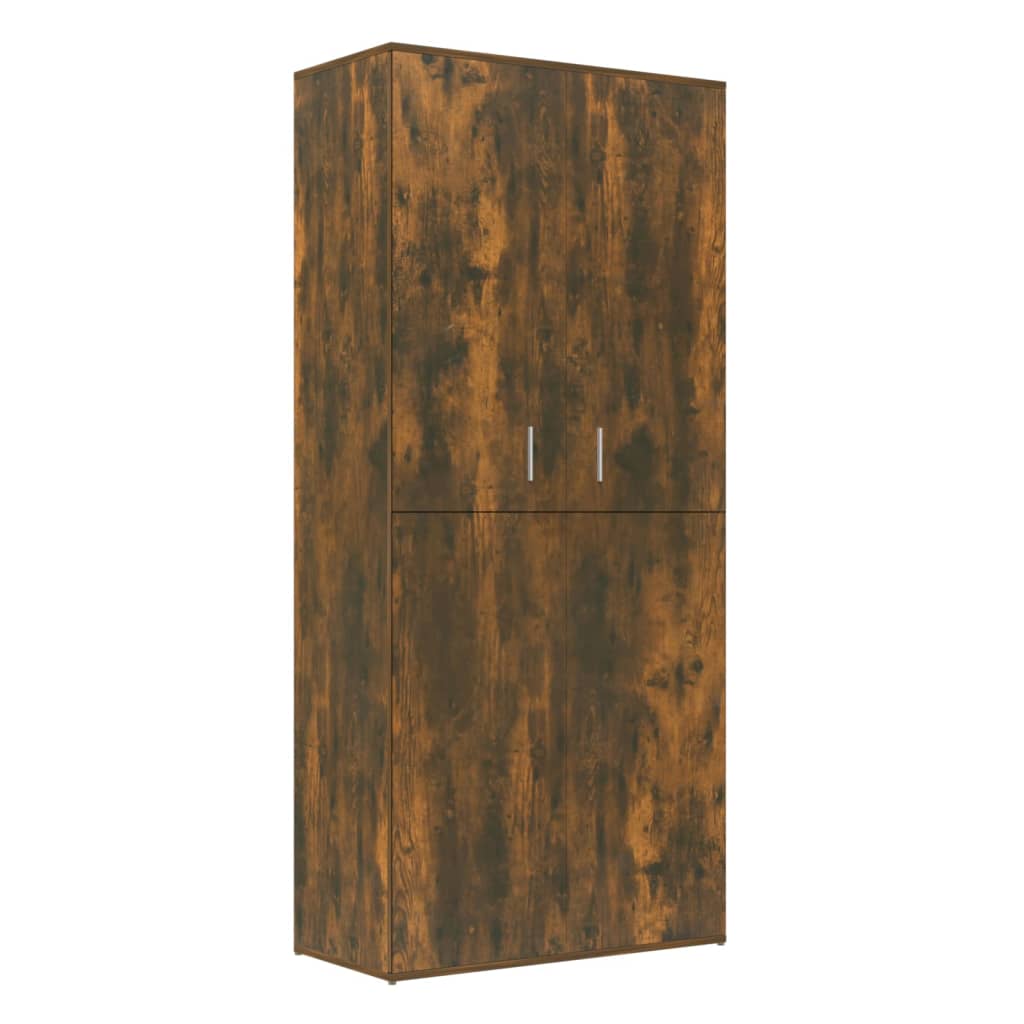 Armoire à chaussures Chêne fumé 80x39x178 cm Bois d'ingénierie