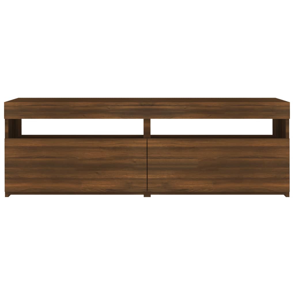 Meuble TV avec lumières LED Chêne marron 120x35x40 cm
