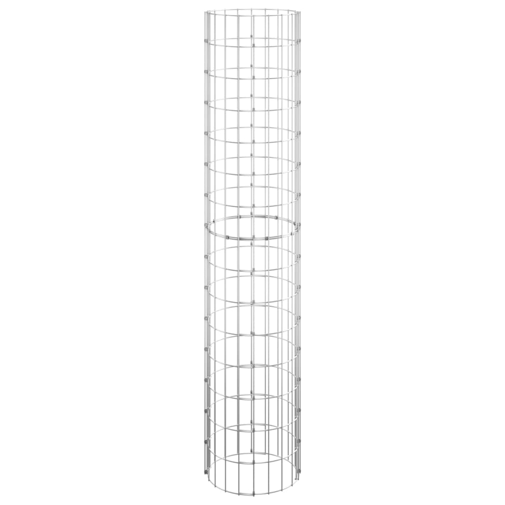 Lit surélevé à gabion circulaire Acier galvanisé Ø30x150 cm