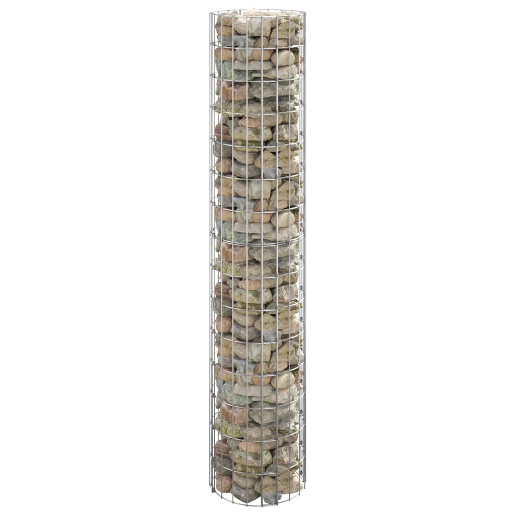 Lit surélevé à gabion circulaire Acier galvanisé Ø30x150 cm