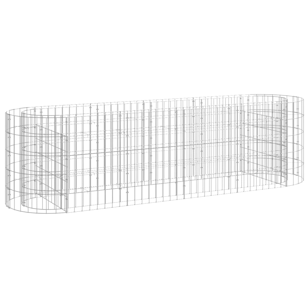 Lit surélevé à gabion Fer galvanisé 190x50x50 cm