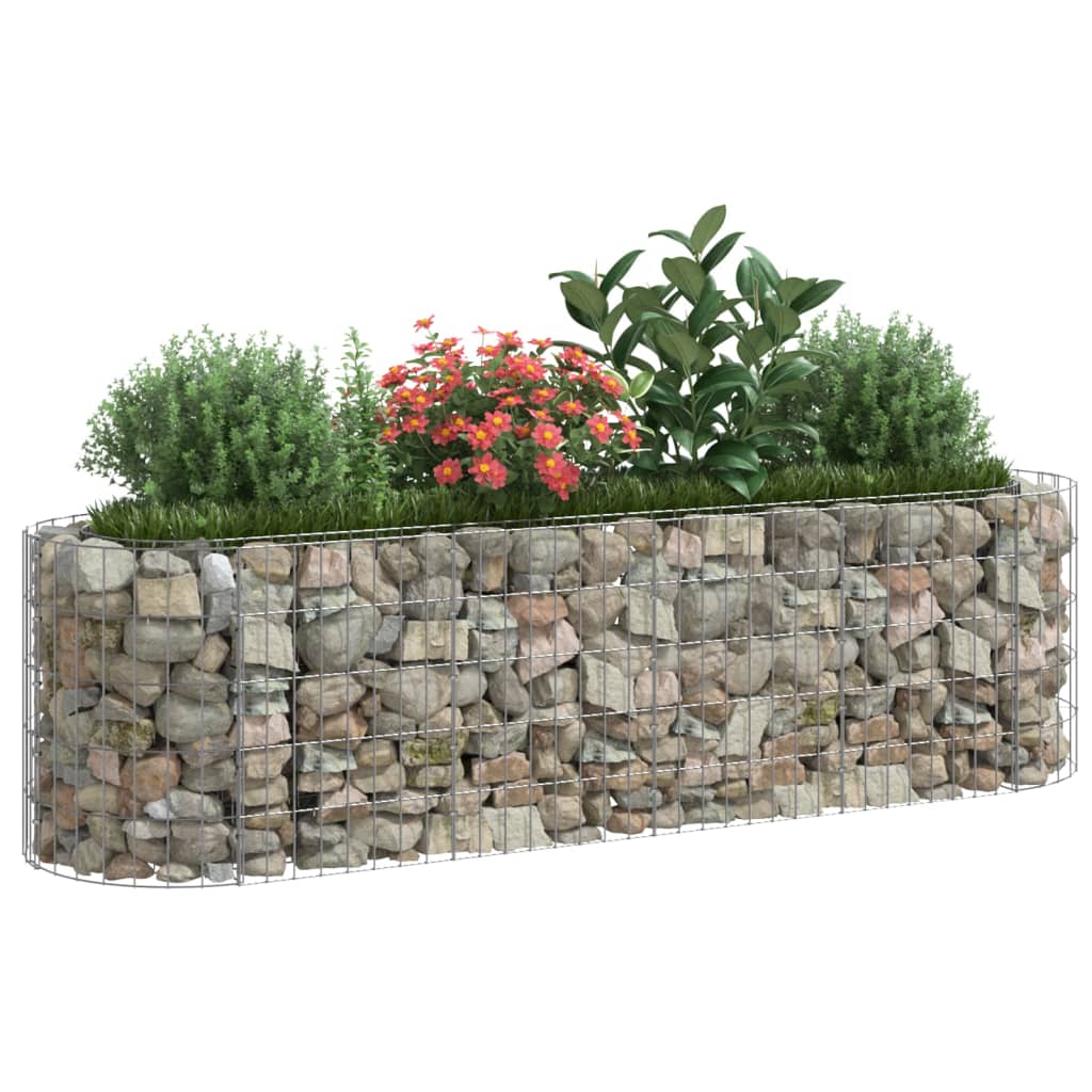 Lit surélevé à gabion Fer galvanisé 190x50x50 cm
