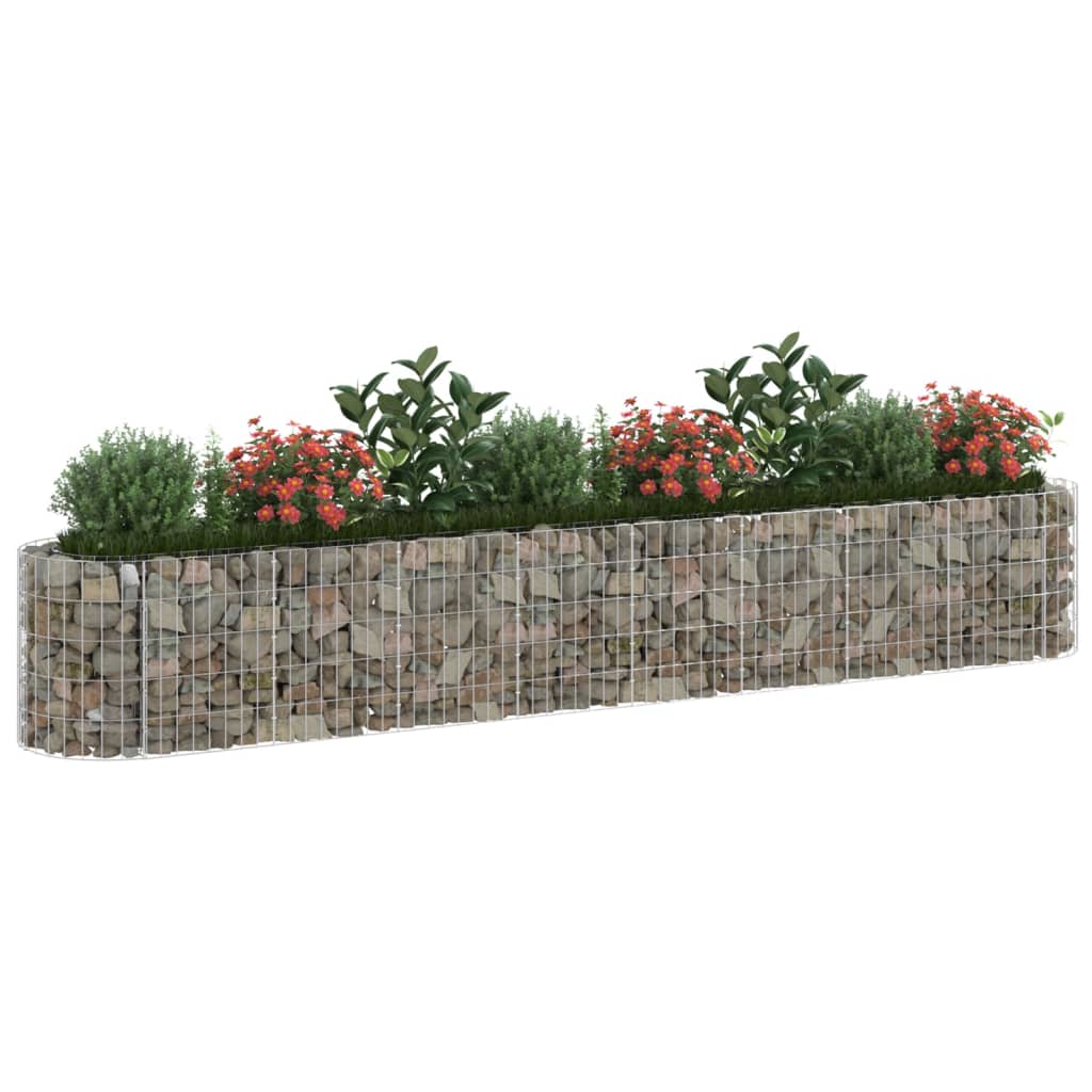 Lit surélevé à gabion Fer galvanisé 330x50x50 cm