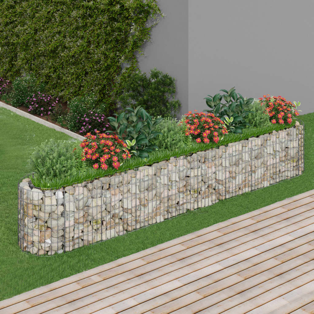 Lit surélevé à gabion Fer galvanisé 330x50x50 cm
