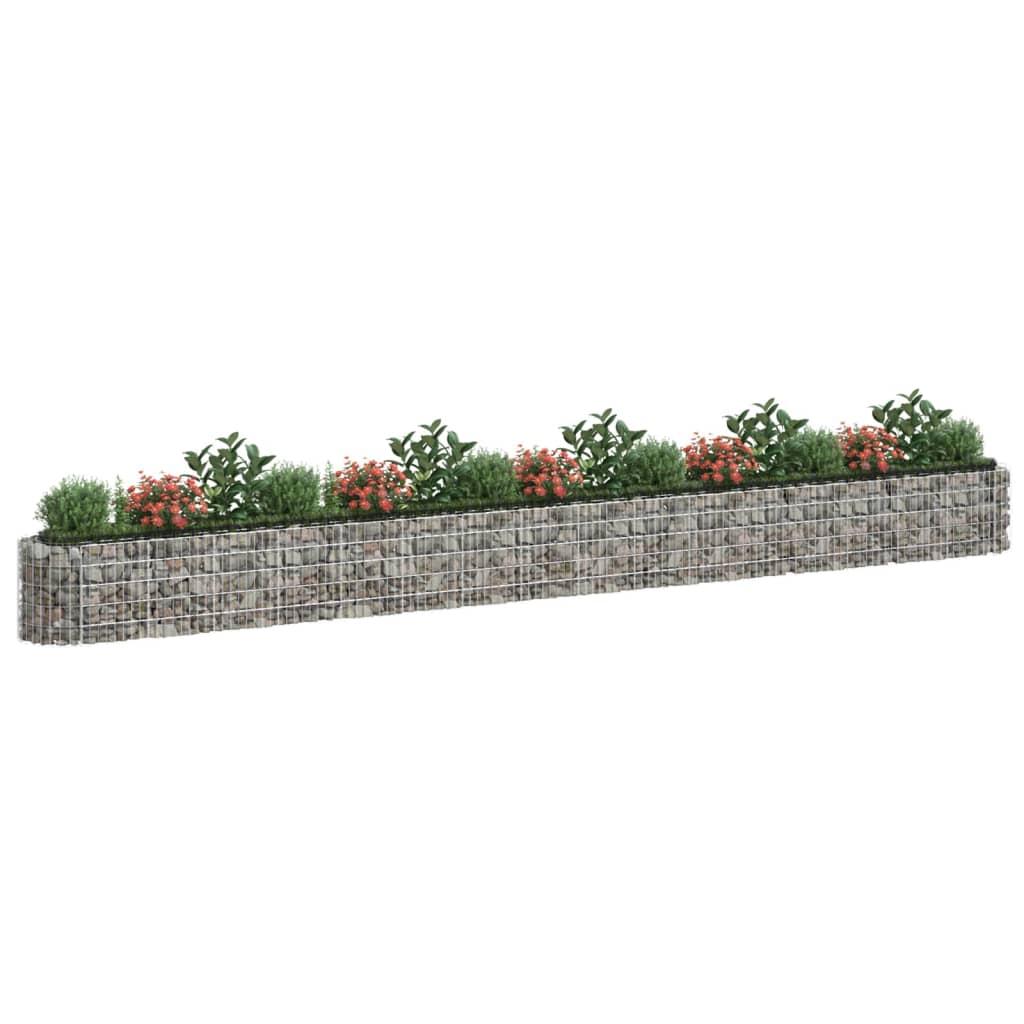 Lit surélevé à gabion Fer galvanisé 610x50x50 cm