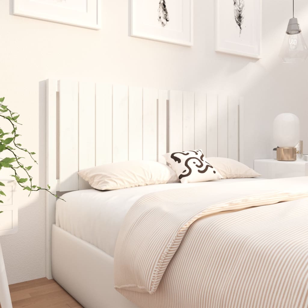 Tête de lit Blanc 145,5x4x100 cm Bois massif de pin